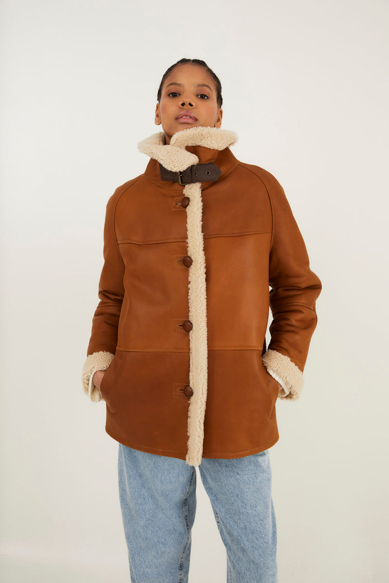 MANTEAU DE FOURRURE ALASKA CAMEL
