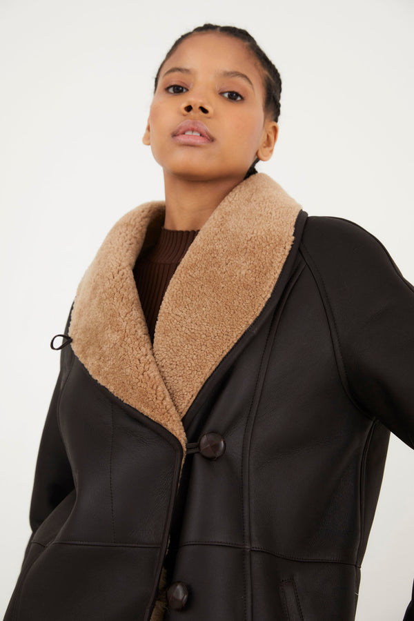MANTEAU LAPONIA FOURRURE CHOCOLAT