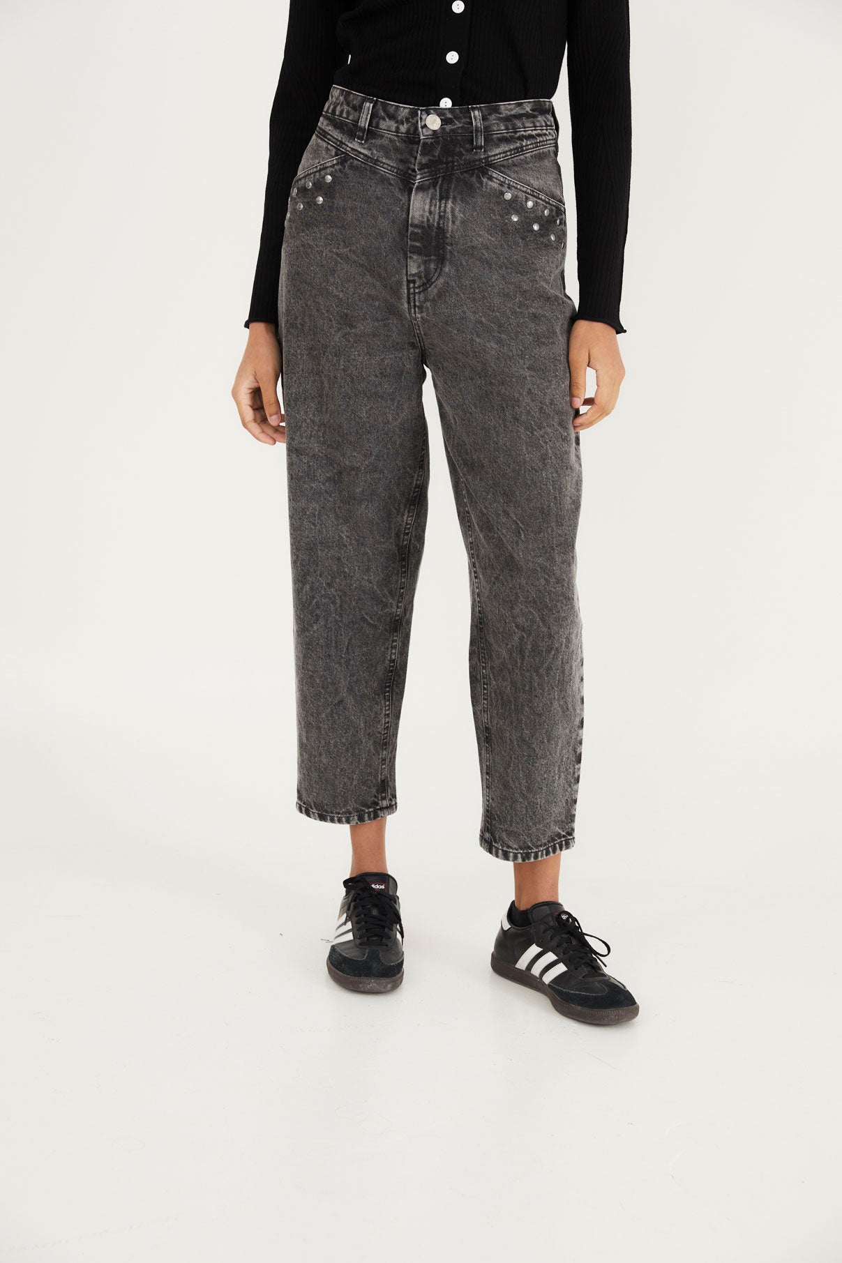 JEANS LUCCI STUD BLEACH GREY