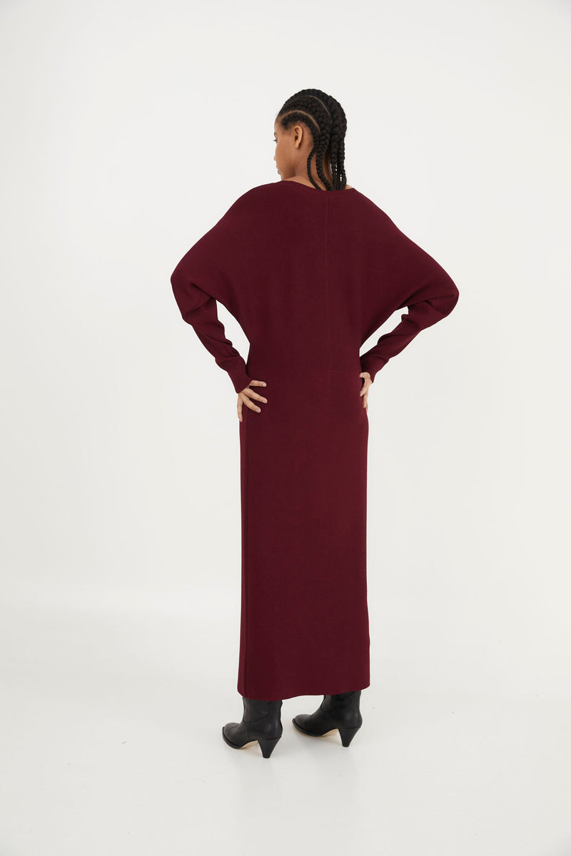 ROBE EN MAILLE LUCIA BORDEAUX