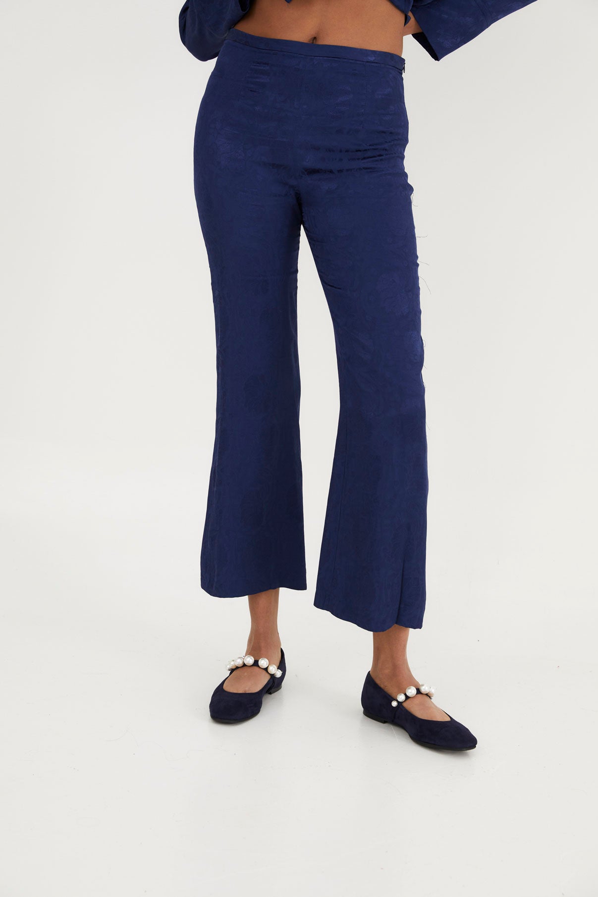 PANTALON CROP RÉTRO MARINE