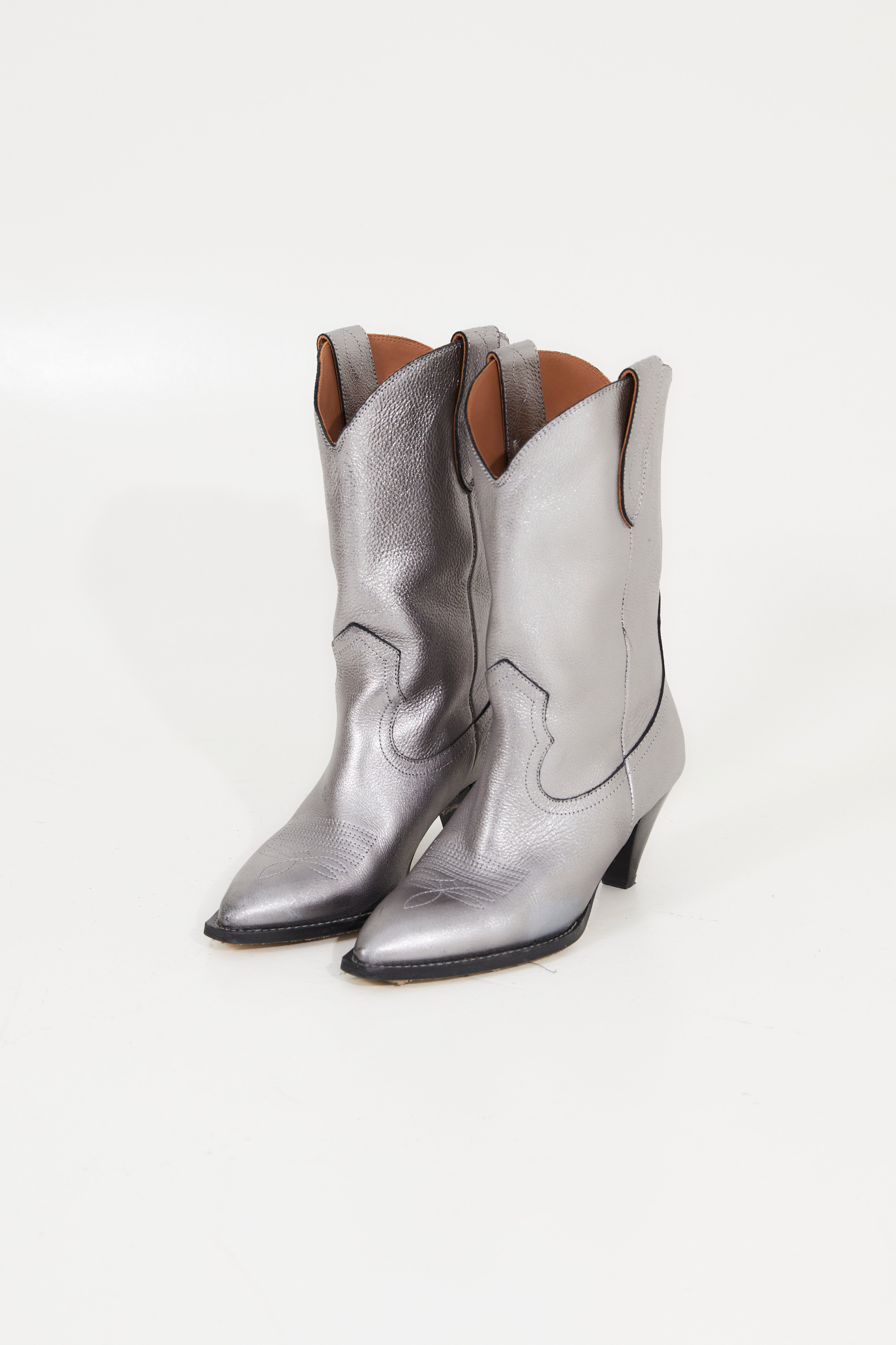 COWBOY METALLIC LEATHER BOOTS
