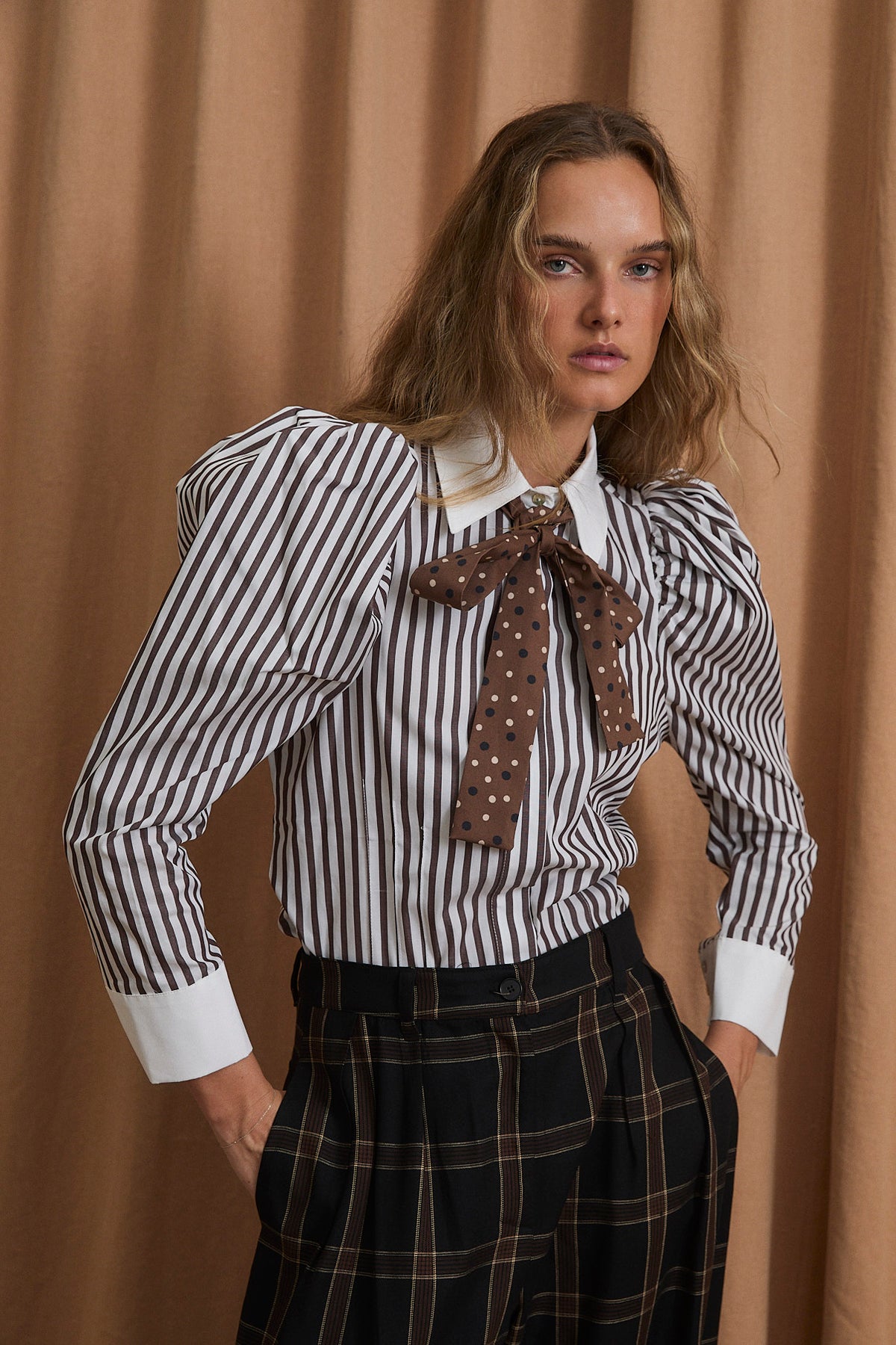 COMBO PENNY BROWN BLOUSE