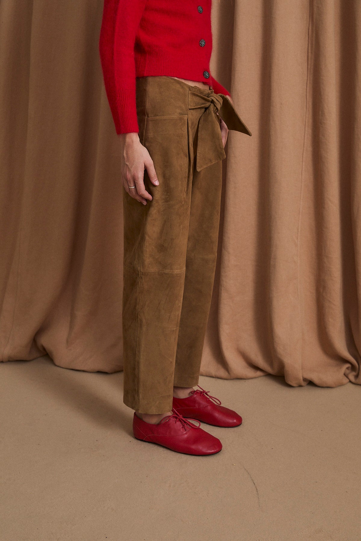 PANTALON LAZO ANTE OCRE