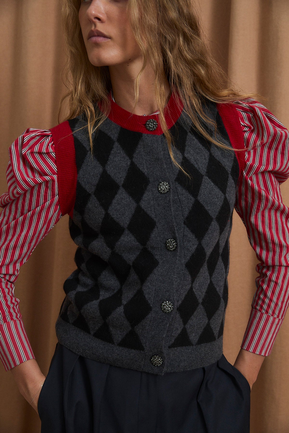 CHALECO ARLEQUIN PUNTO GRIS