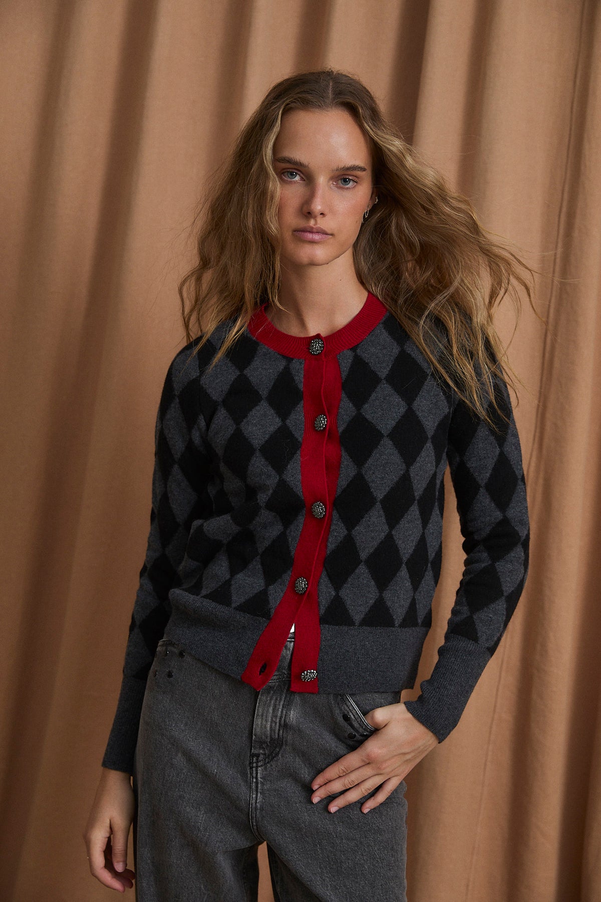 CHAQUETA ARLEQUIN PUNTO GRIS