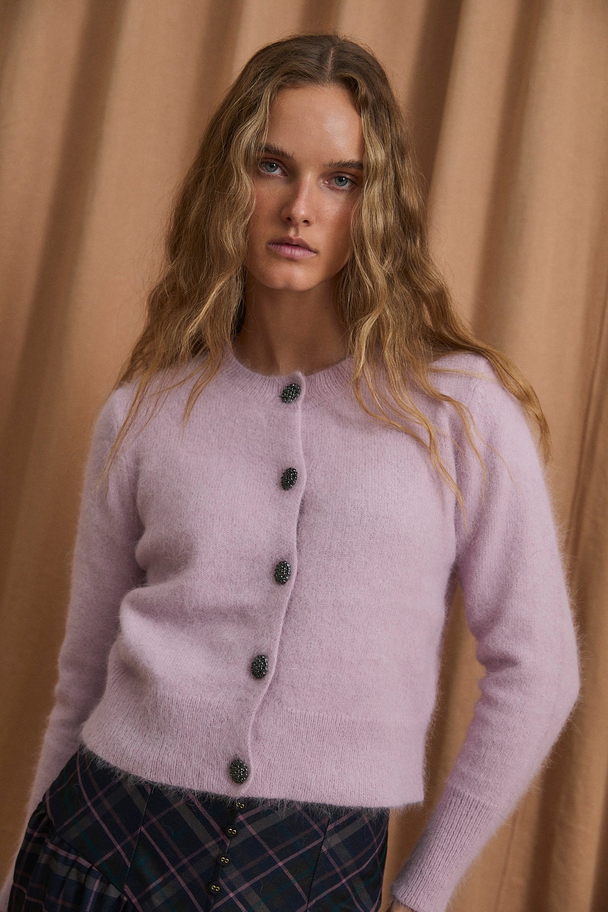 CHAQUETA LUISA PUNTO MALVA