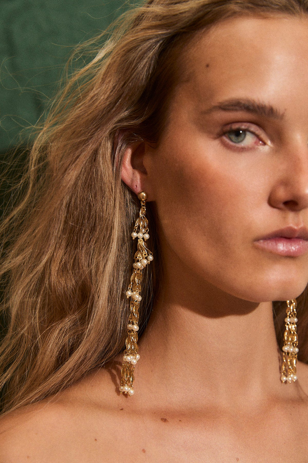 PENDIENTES CASCADA MERMAID ORO