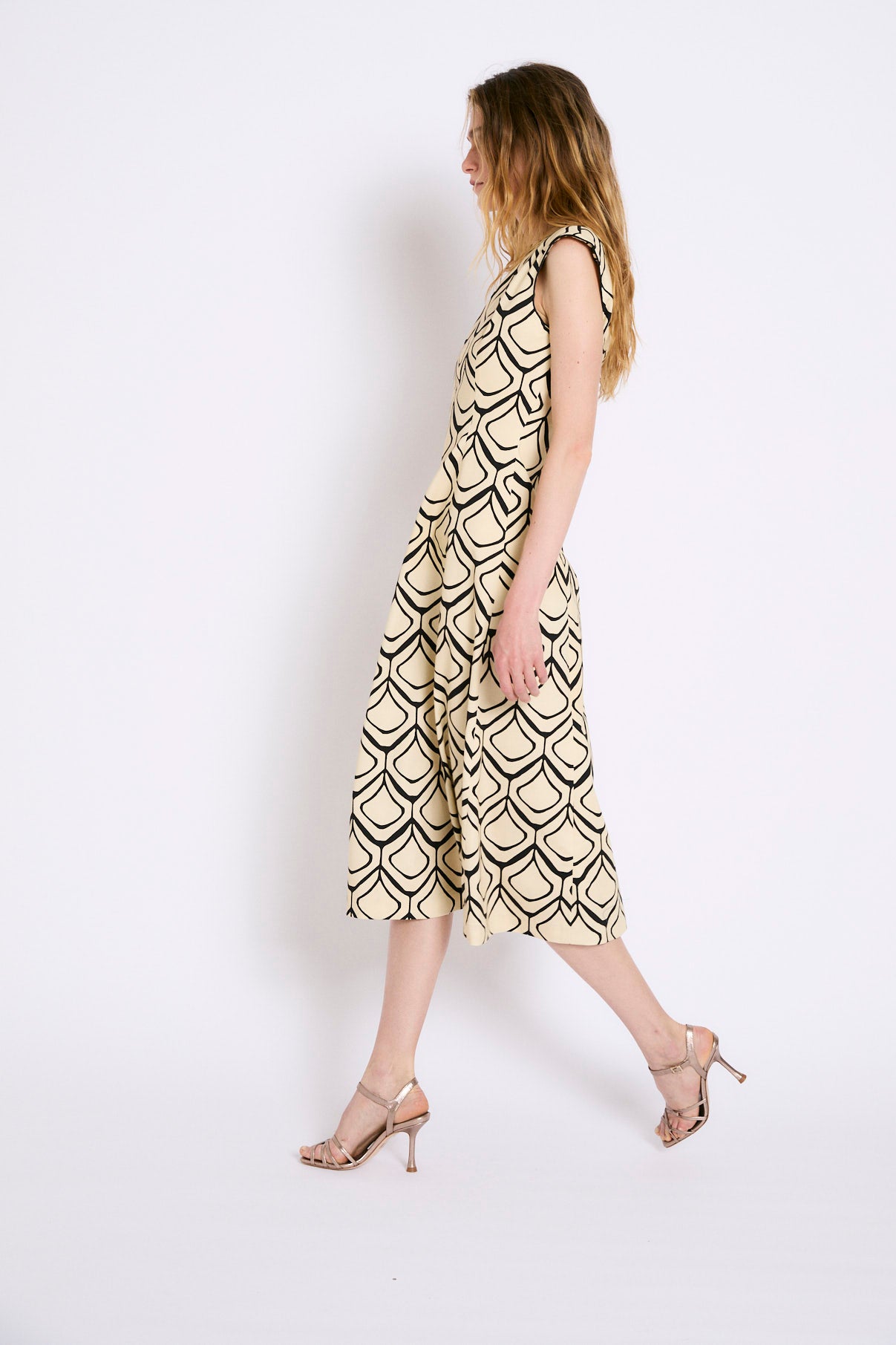 VESTIDO COLUMN COLMENA NEGRO