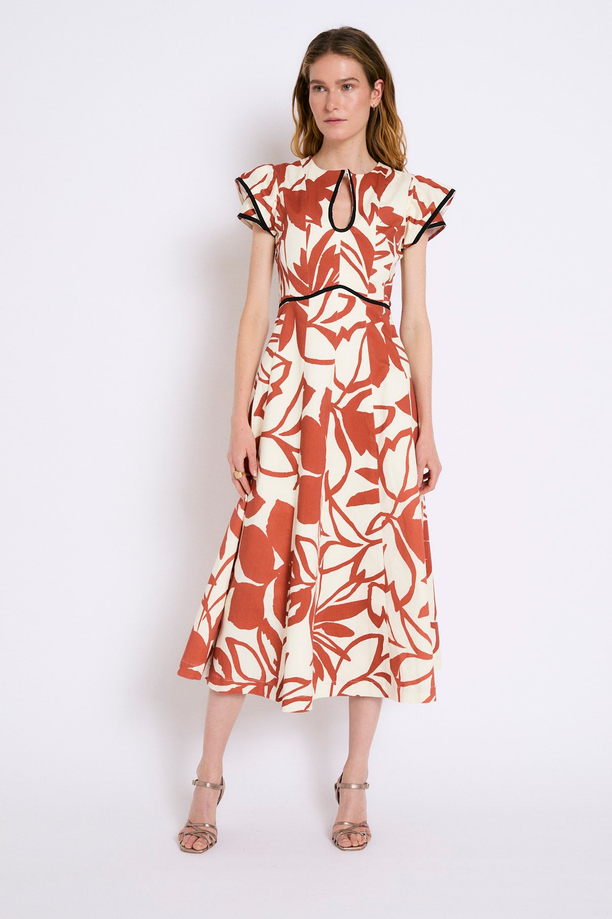 VESTIDO MONICA TROPICAL TEJA