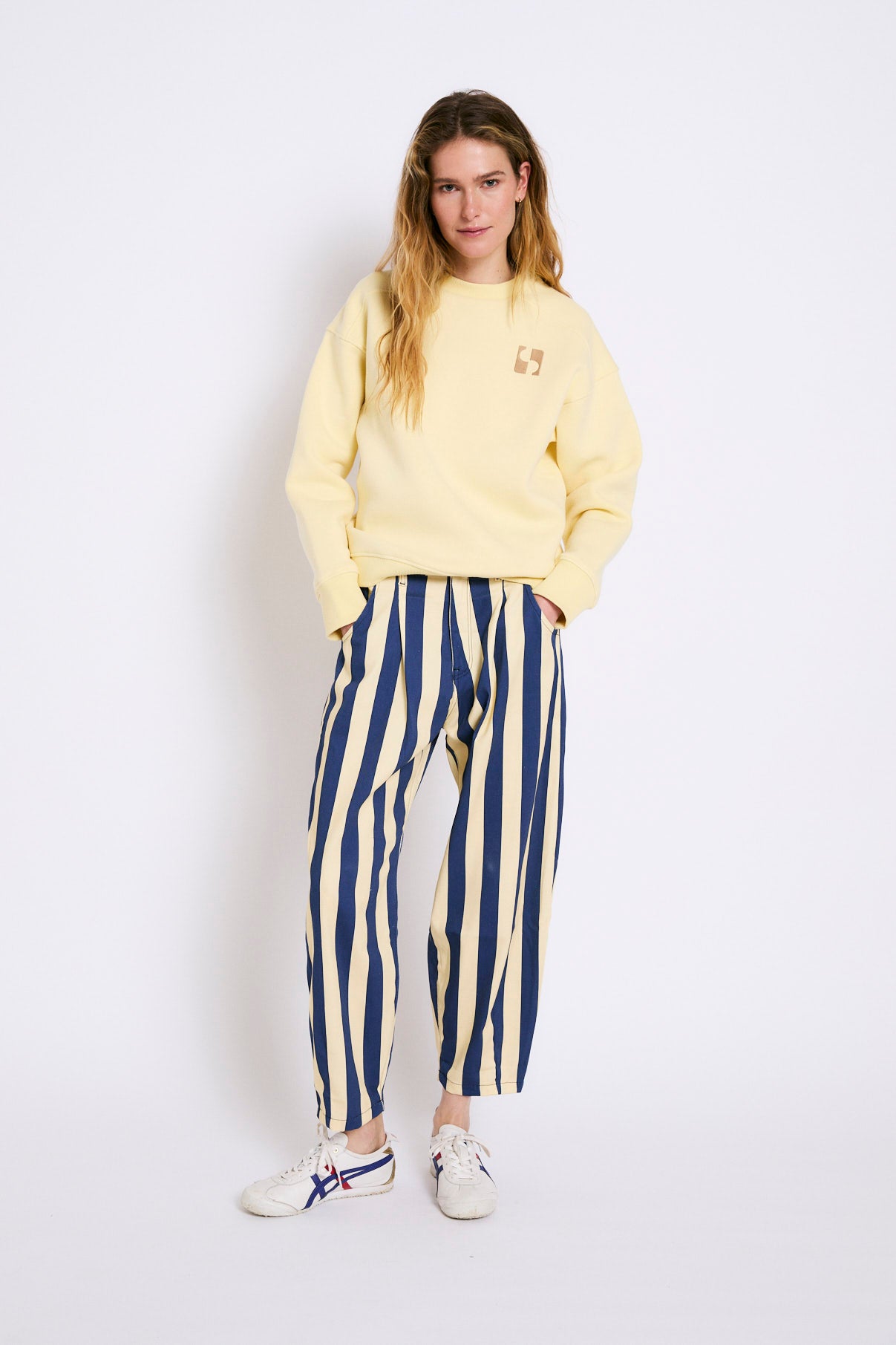 JEANS BOYFRIEND BARRAS AZUL