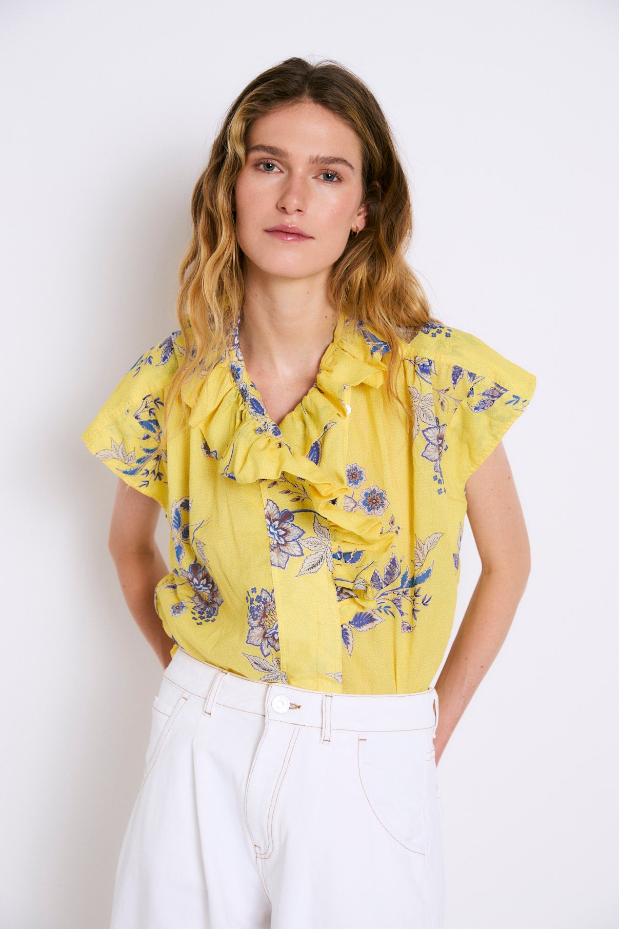 BLUSA ISA PUNTOS AMARILLO