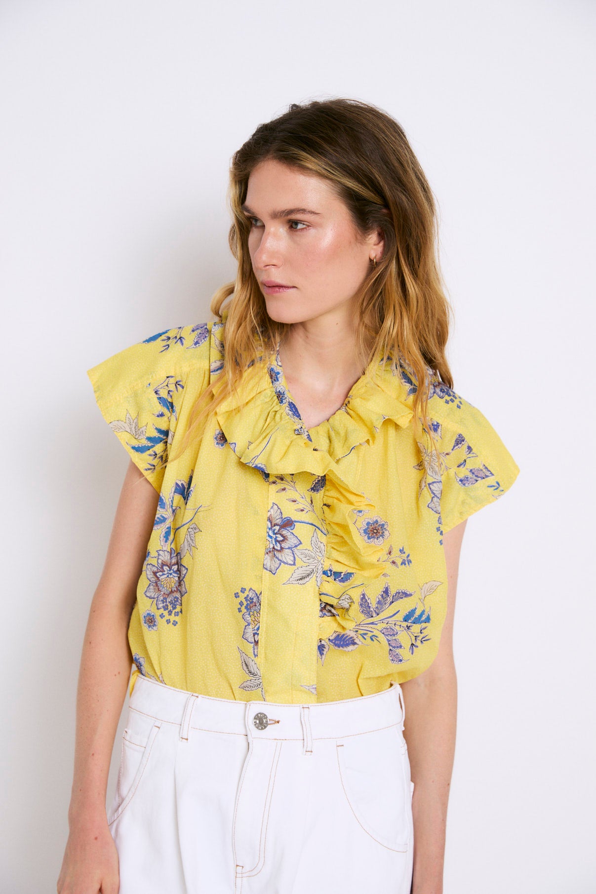 BLUSA ISA PUNTOS AMARILLO