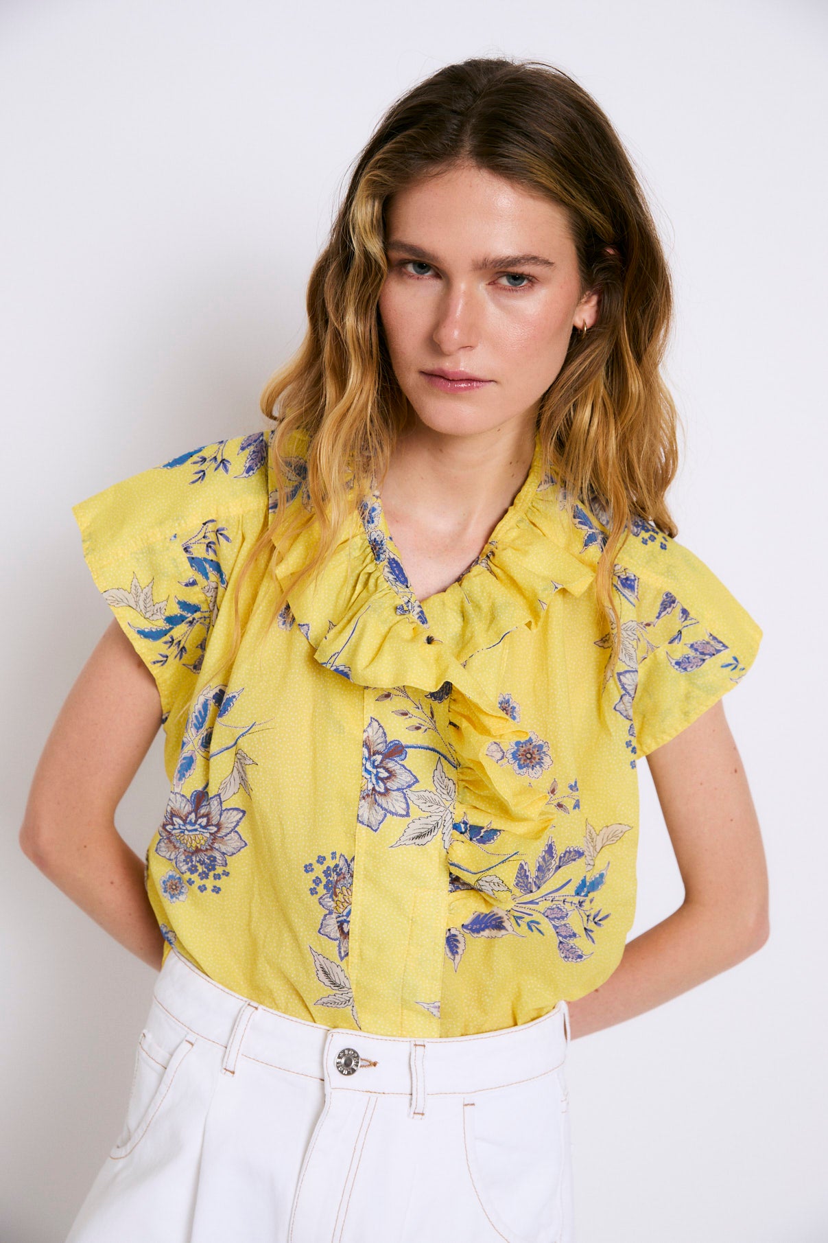 BLUSA ISA PUNTOS AMARILLO