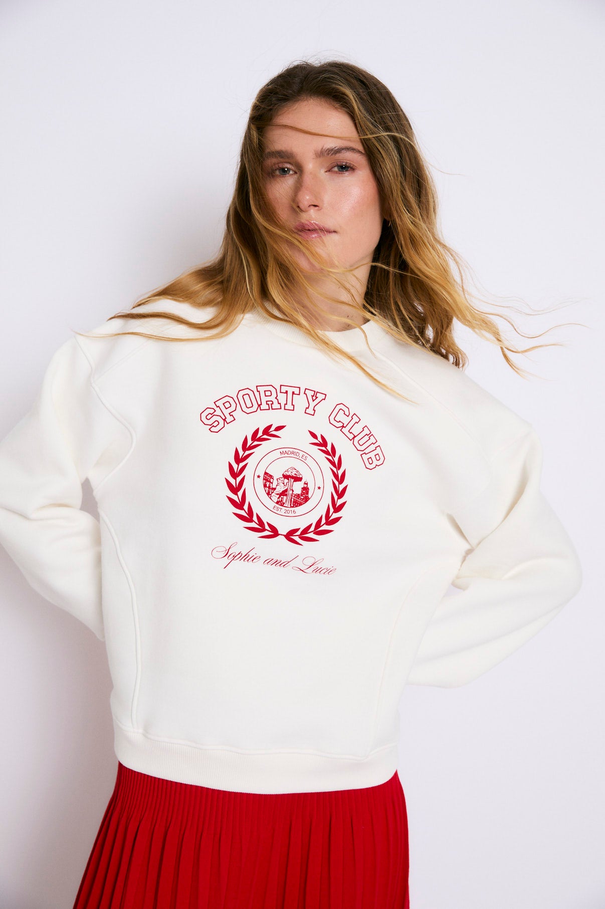 SUDADERA SPORTY FELPA CRUDO