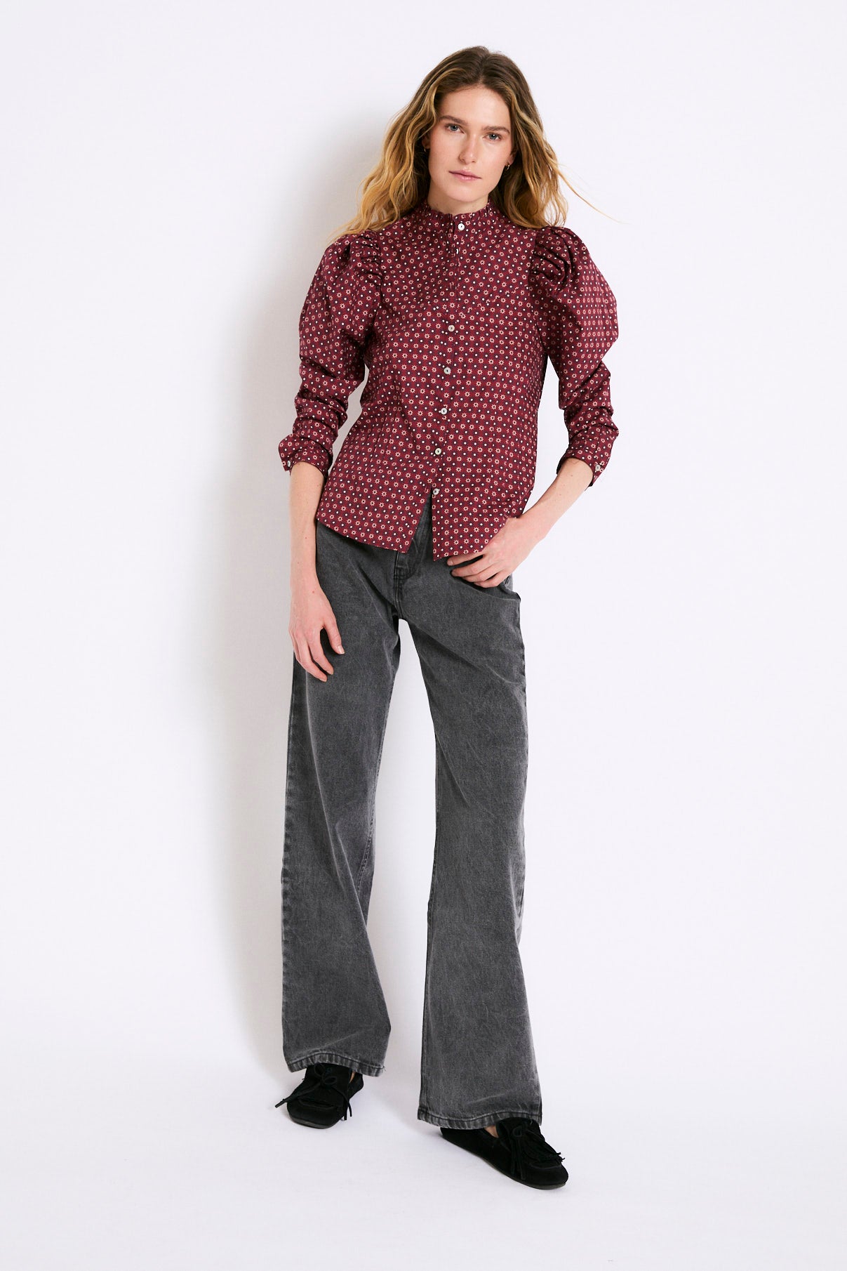 KATE CORBATERO BURGUNDY BLOUSE