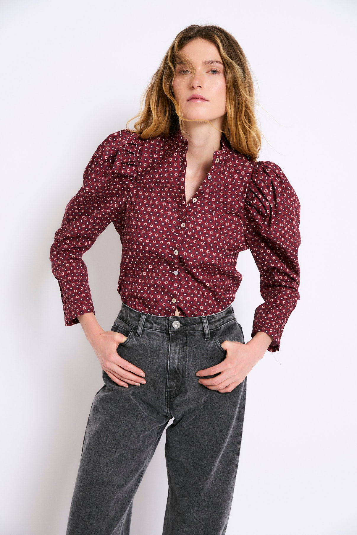 BLOUSE KATE CORBATERO BORDEAUX