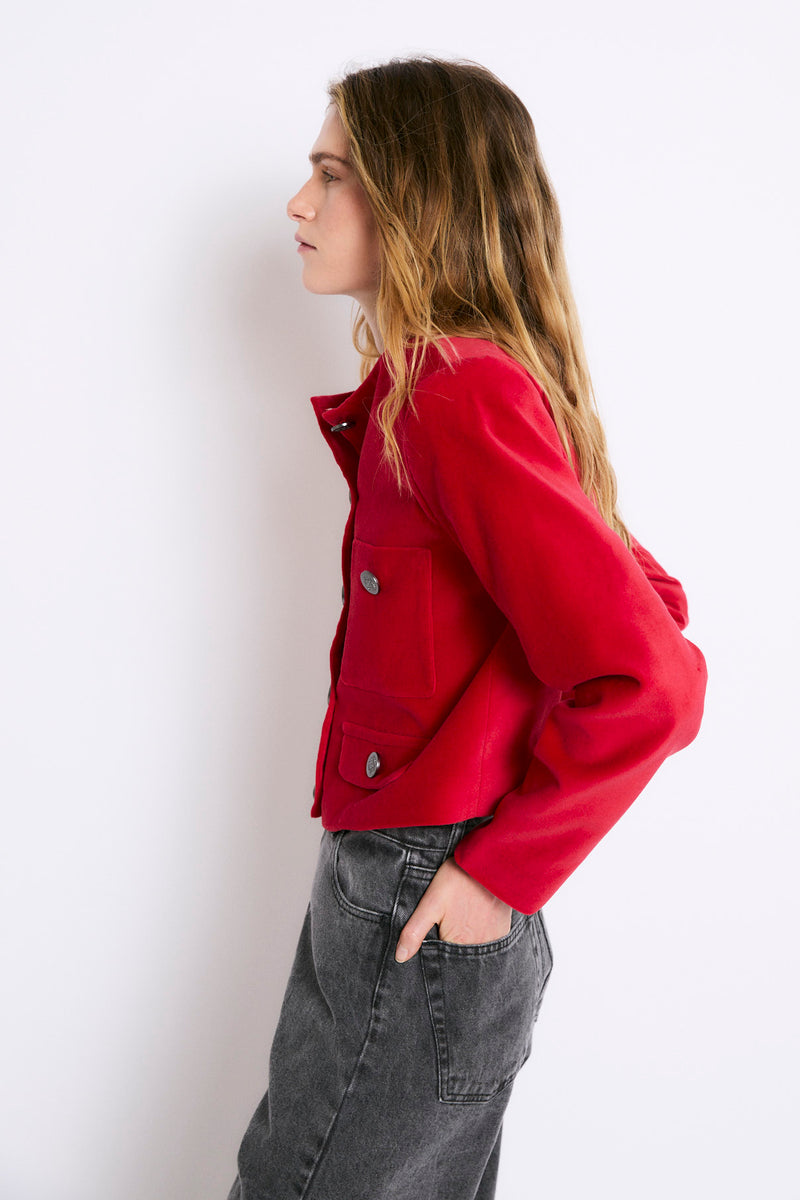CHAQUETA AINA VELVET ROJO