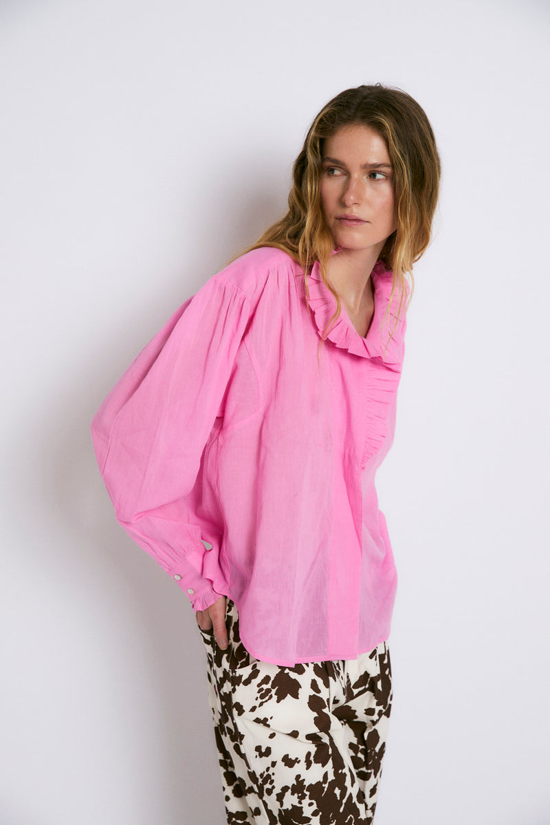 MARIBEL PINK VOILE BLOUSE