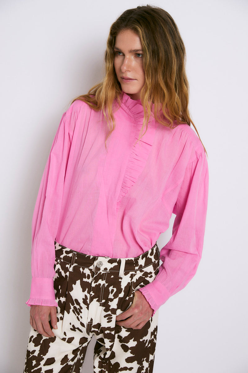 MARIBEL PINK VOILE BLOUSE