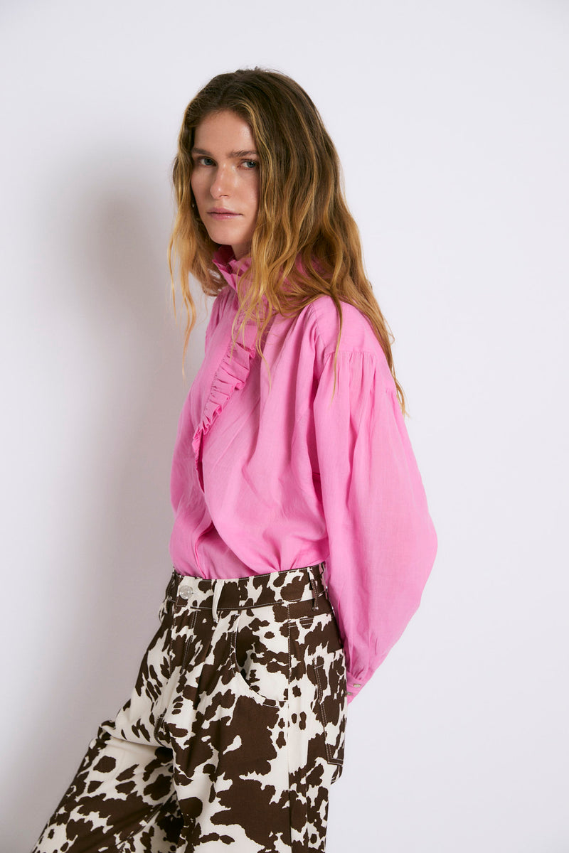 MARIBEL PINK VOILE BLOUSE