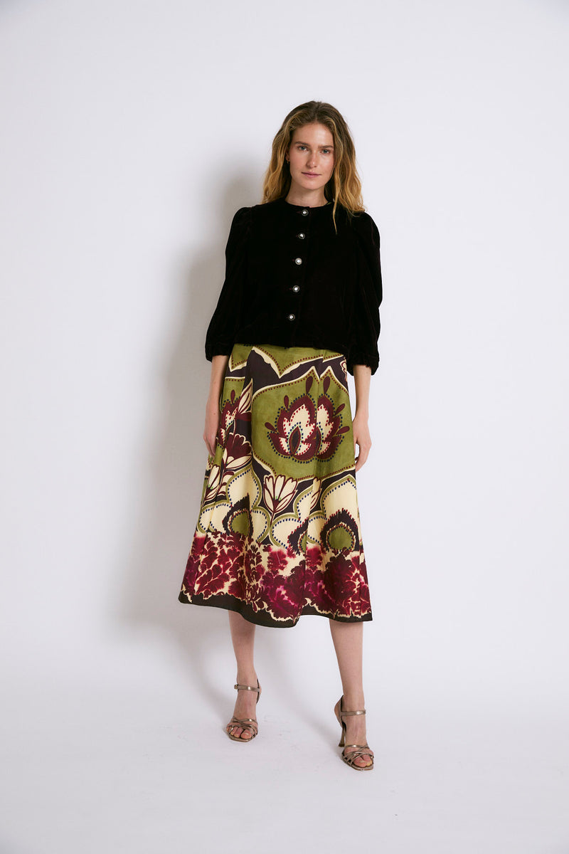 FALDA COLUMN JOANA FRAMBUESA