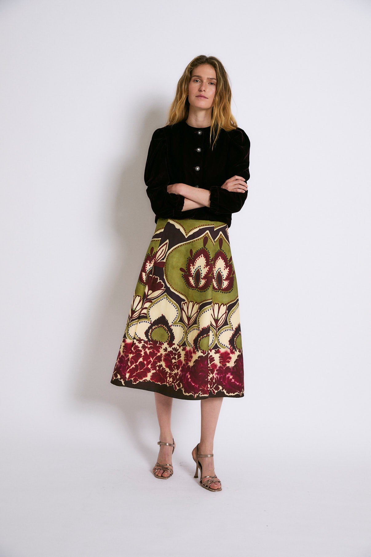 FALDA COLUMN JOANA FRAMBUESA