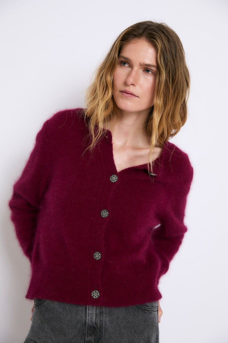 CHAQUETA LUISA PUNTO BURGUNDY
