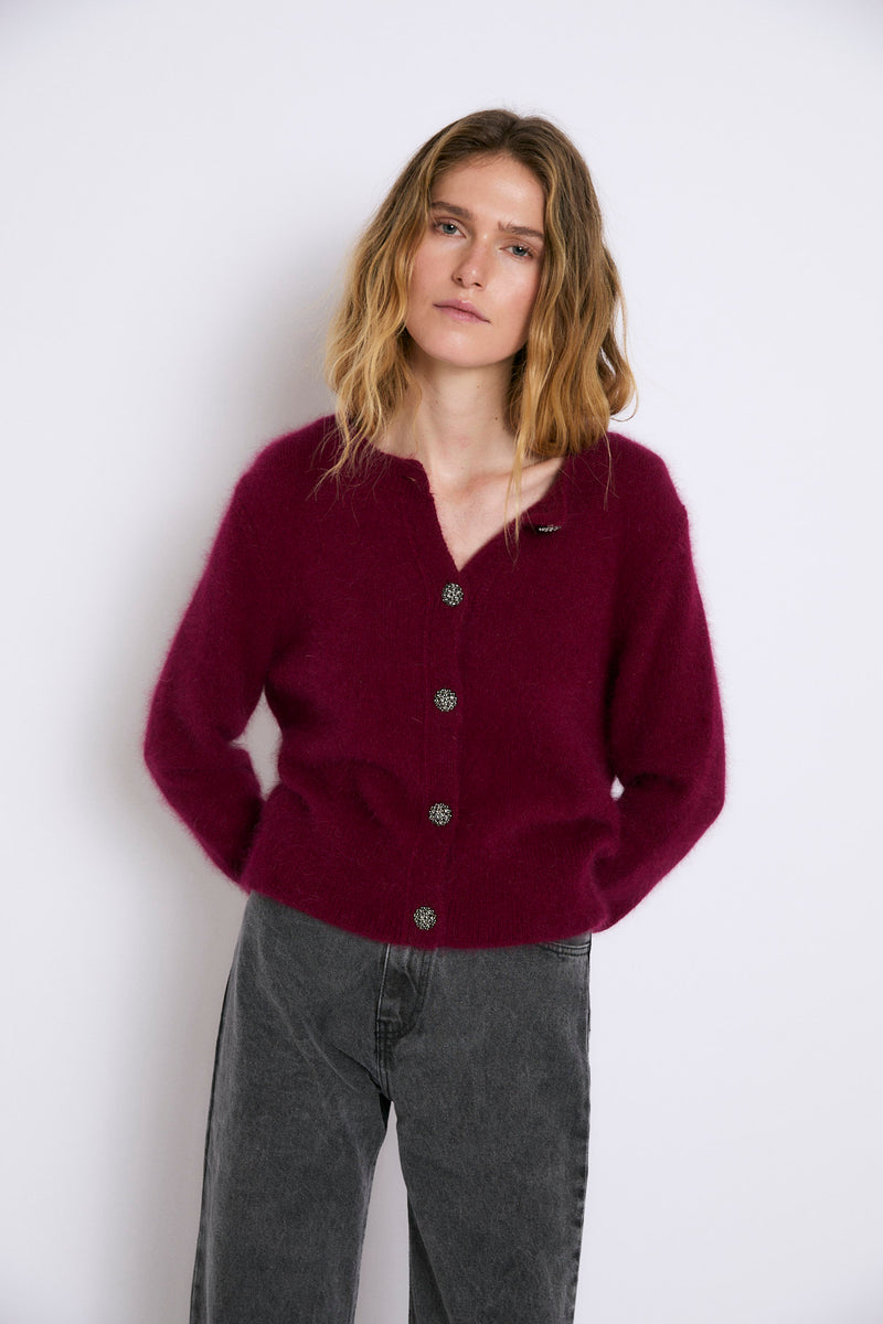 CHAQUETA LUISA PUNTO BURGUNDY