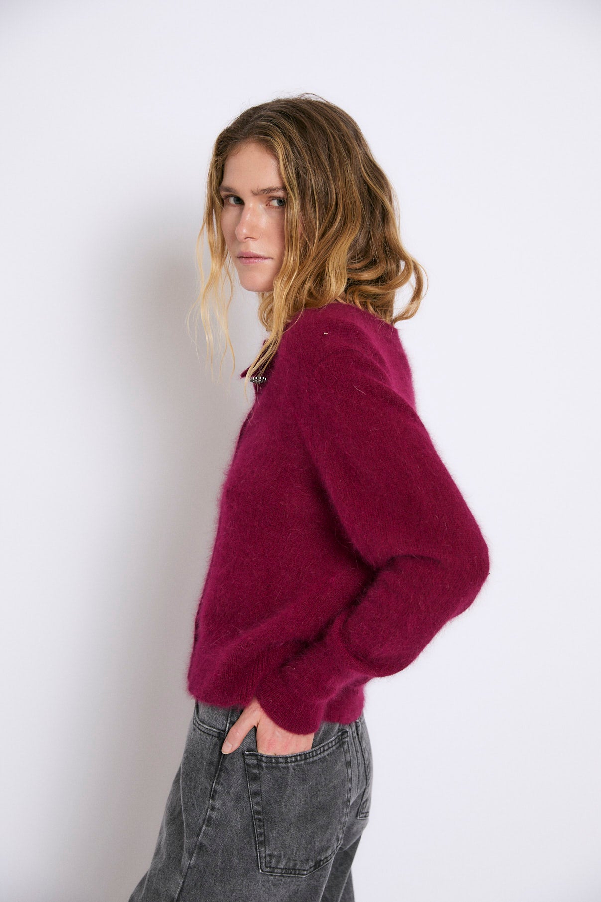 CHAQUETA LUISA PUNTO BURGUNDY