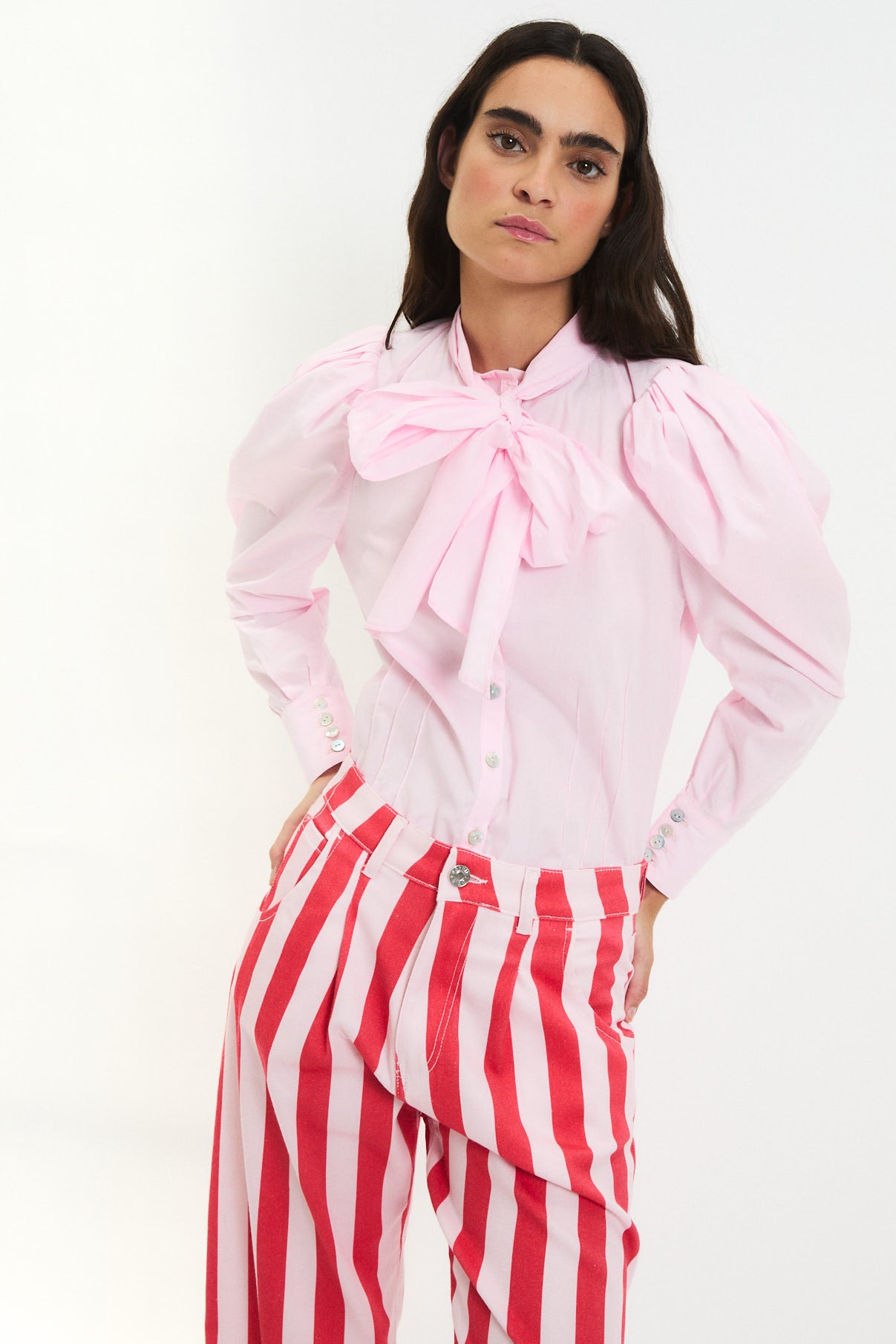 PAJARITA PINK POPLIN BLOUSE