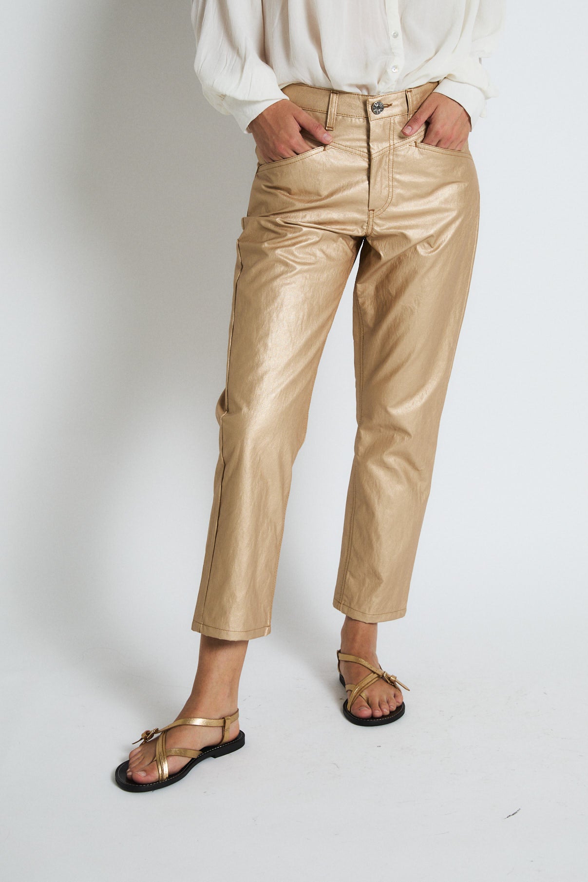 JEANS VENICE METAL DORADO