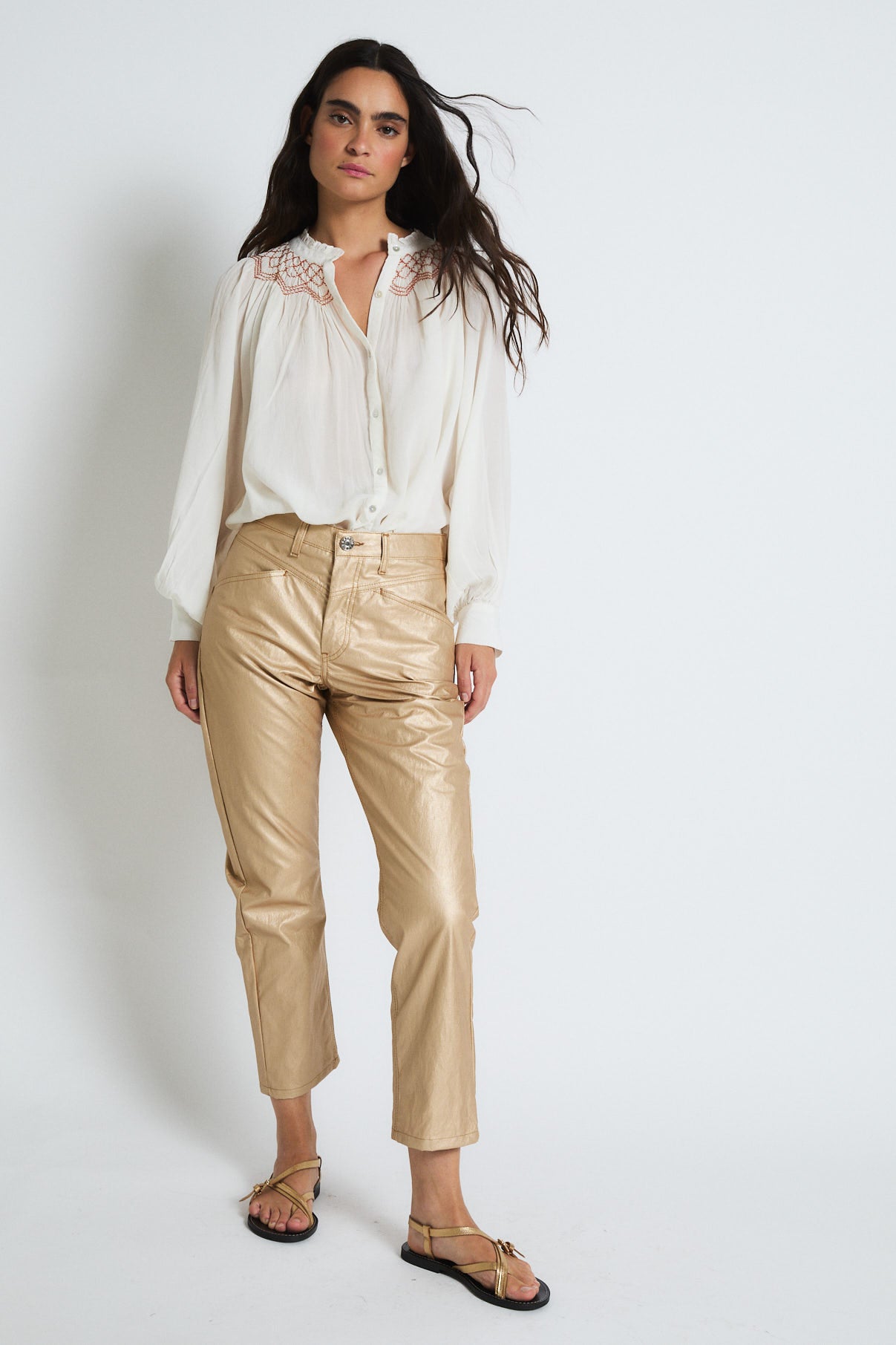 JEANS VENICE METAL DORADO