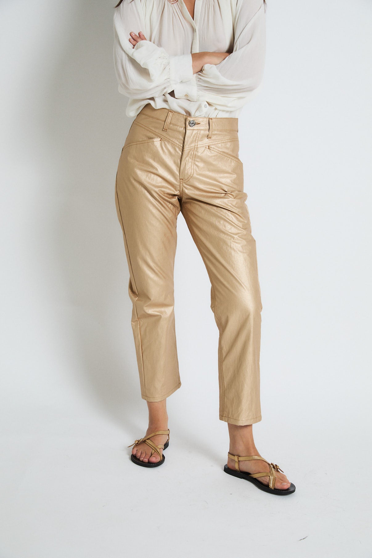 JEANS VENICE METAL DORADO