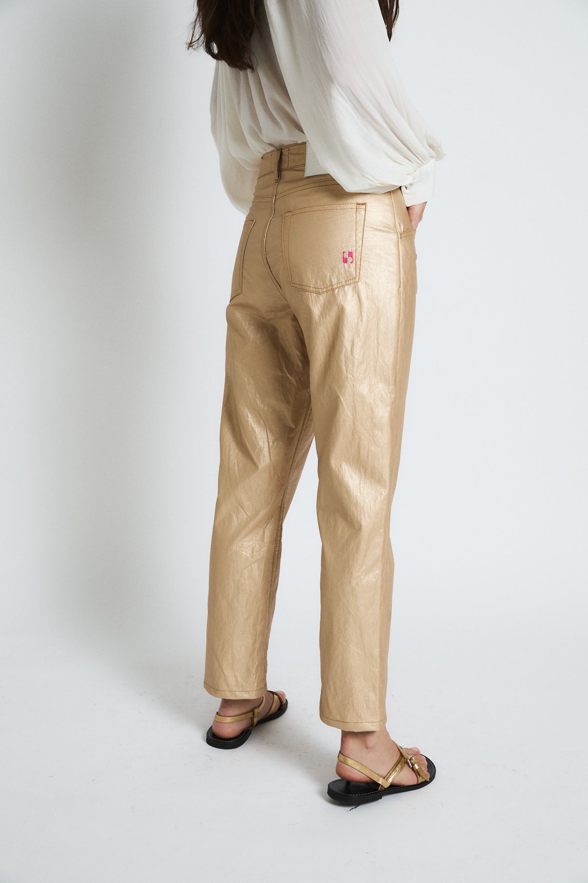 JEANS VENICE METAL DORADO