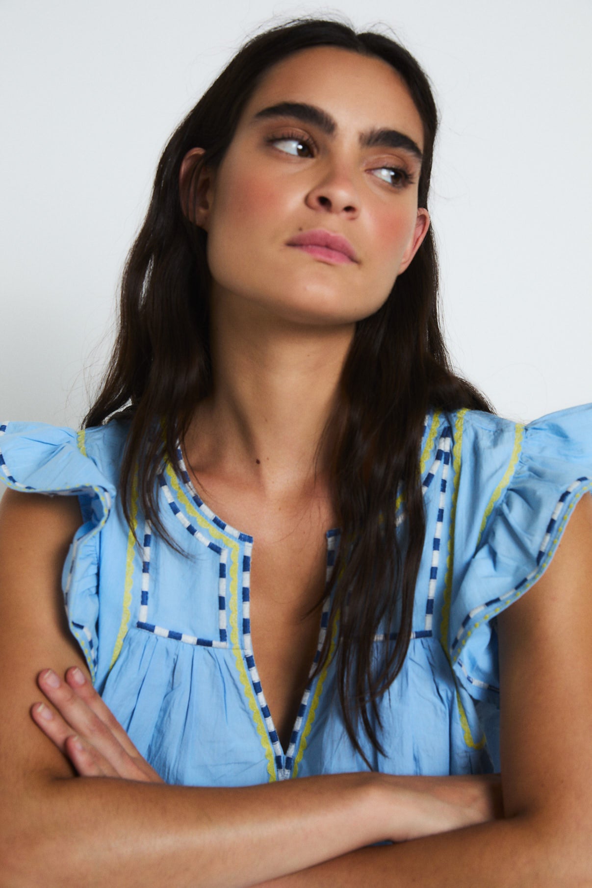 BLUSA AURA EMBROIDERY AZUL