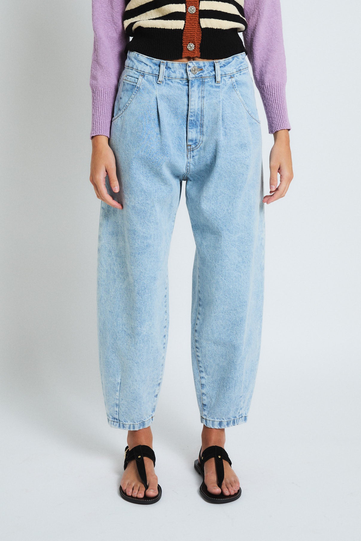 JEANS BOYFRIEND BLEACH AZUL