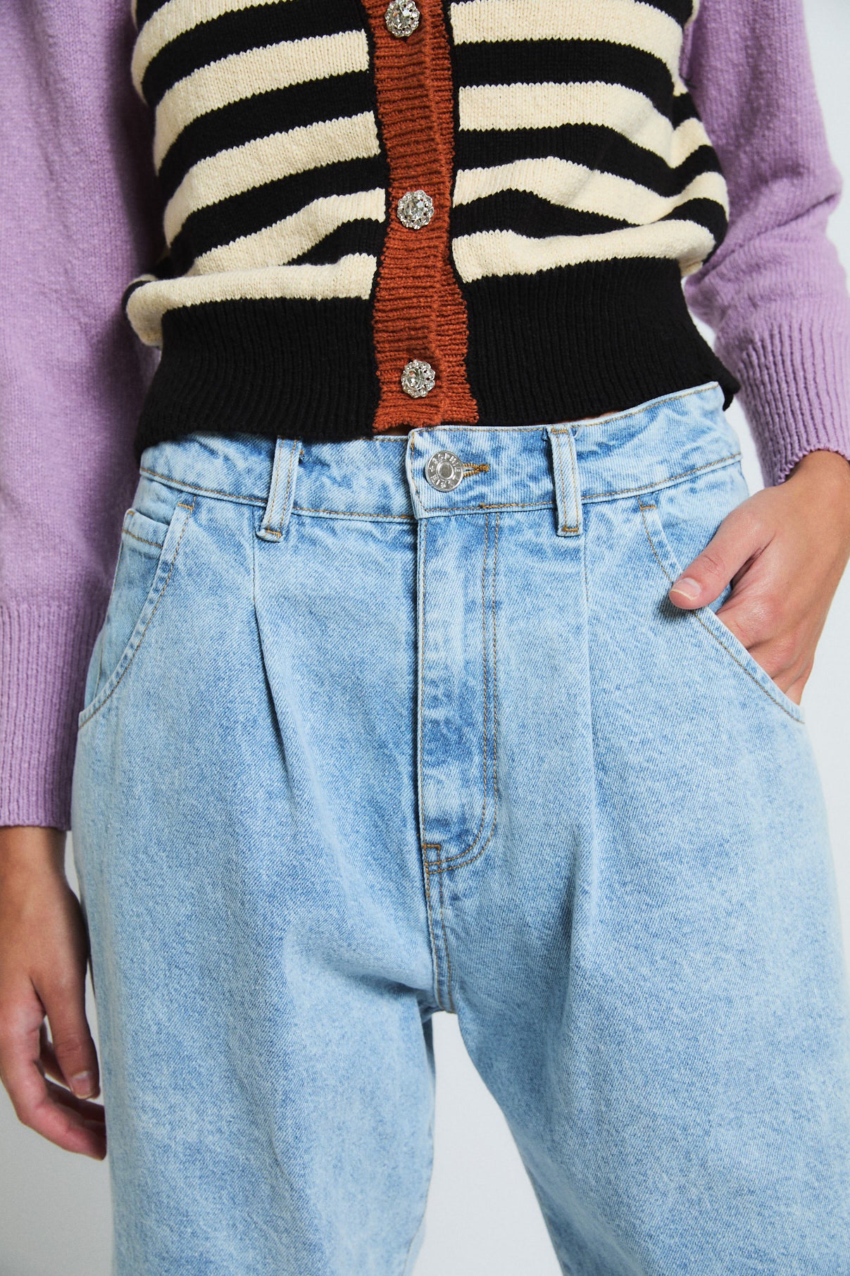 JEANS BOYFRIEND BLEACH AZUL