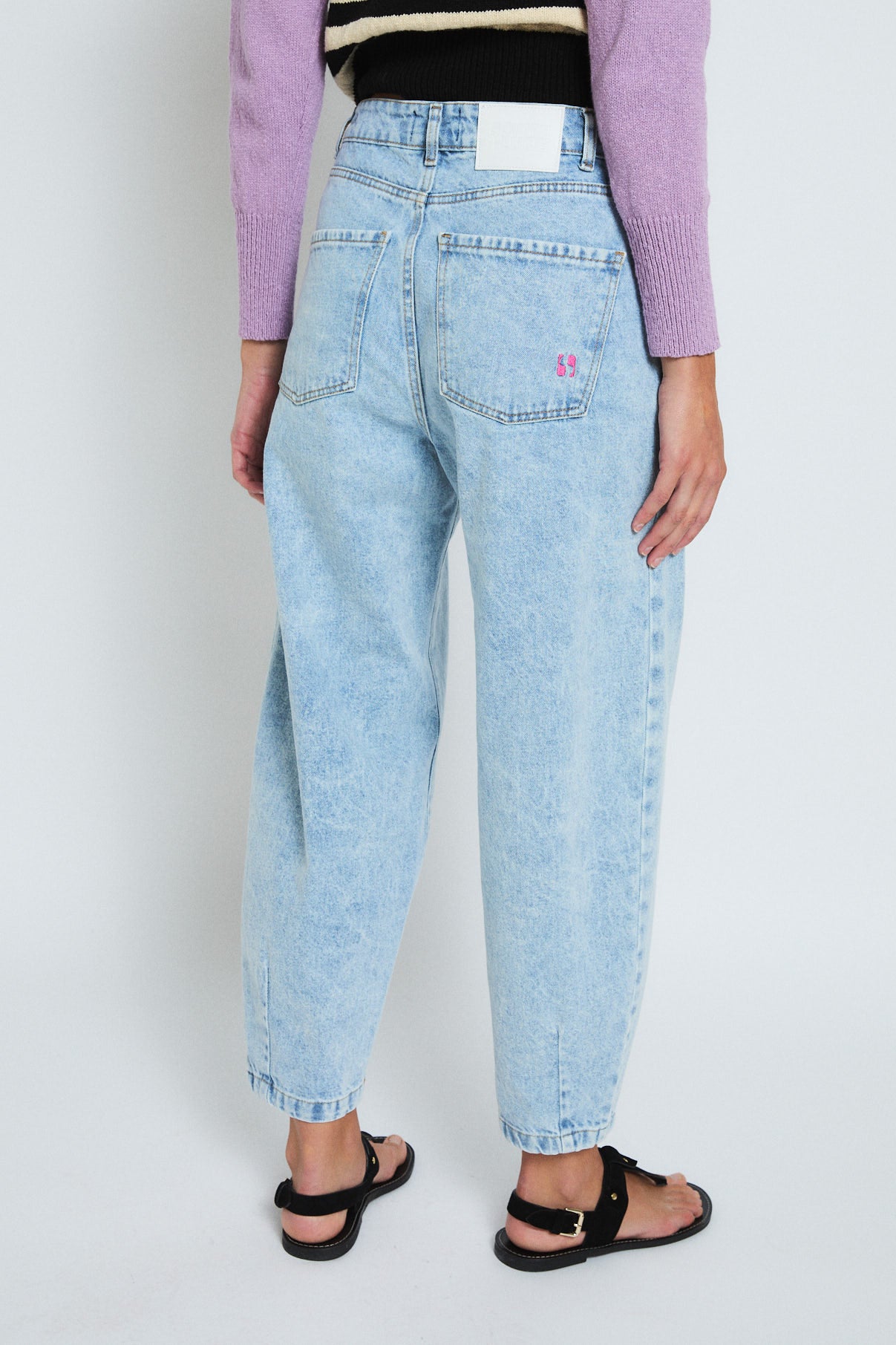 JEANS BOYFRIEND BLEACH AZUL