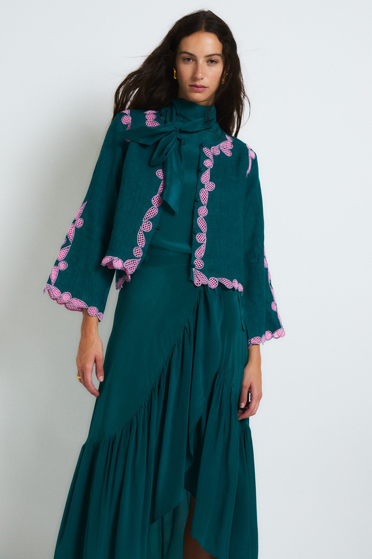 CHAQUETA JACINTO EMBROIDERY COBALTO