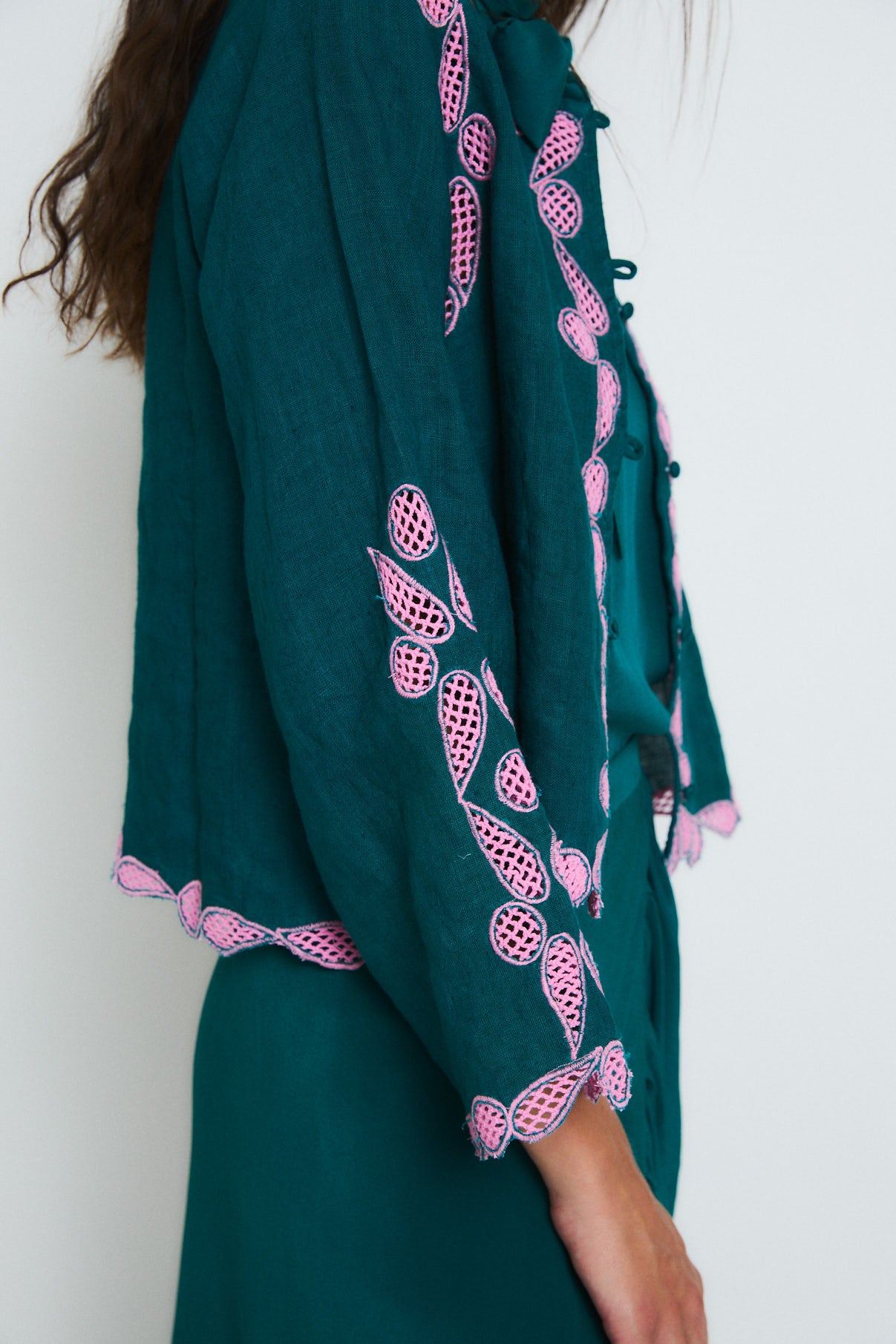 JACINTO EMBROIDERY COBALT JACKET