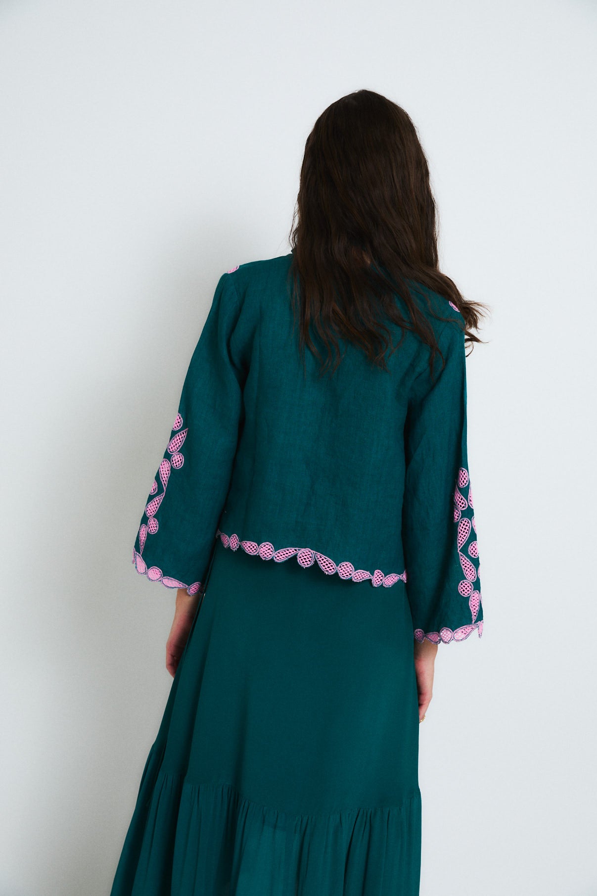 CHAQUETA JACINTO EMBROIDERY COBALTO