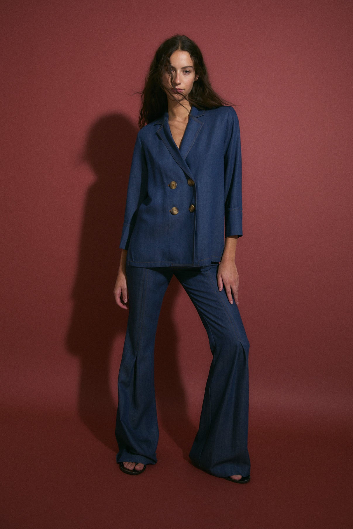 PANTALON ICON TENCEL BLEU