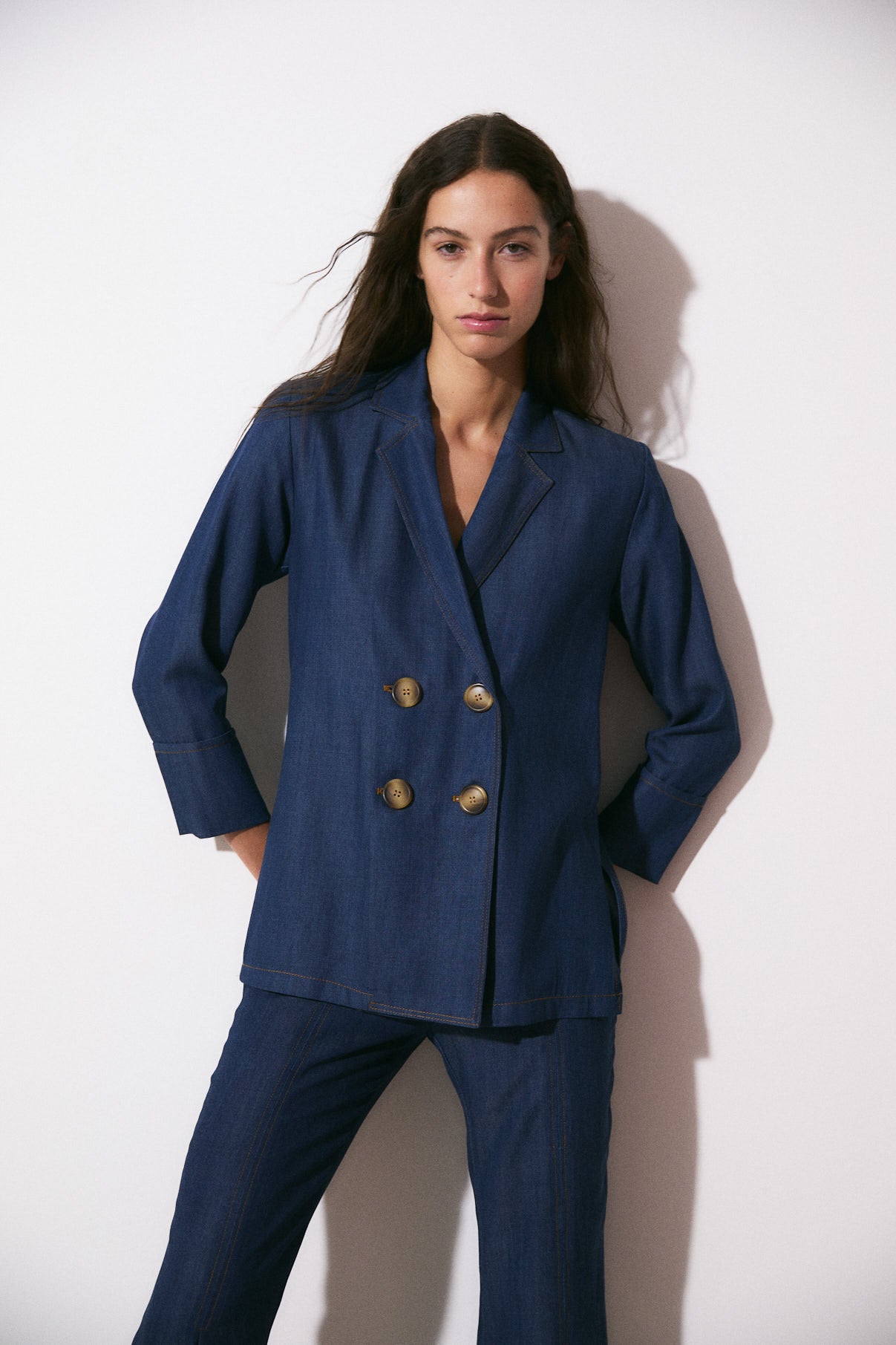 VESTE ICON TENCEL BLEU