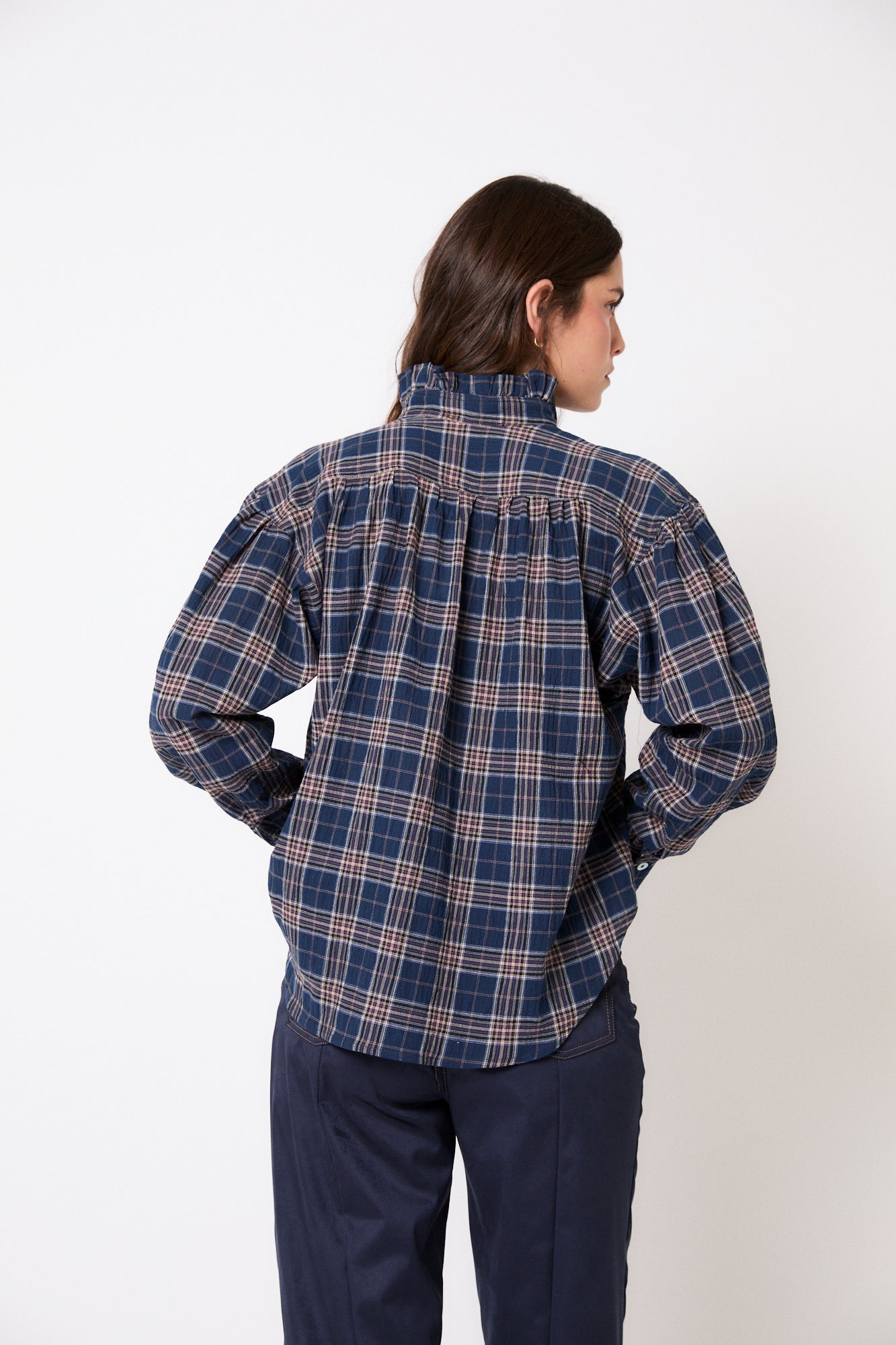 BLUSA MARIBEL CUADRO AZUL