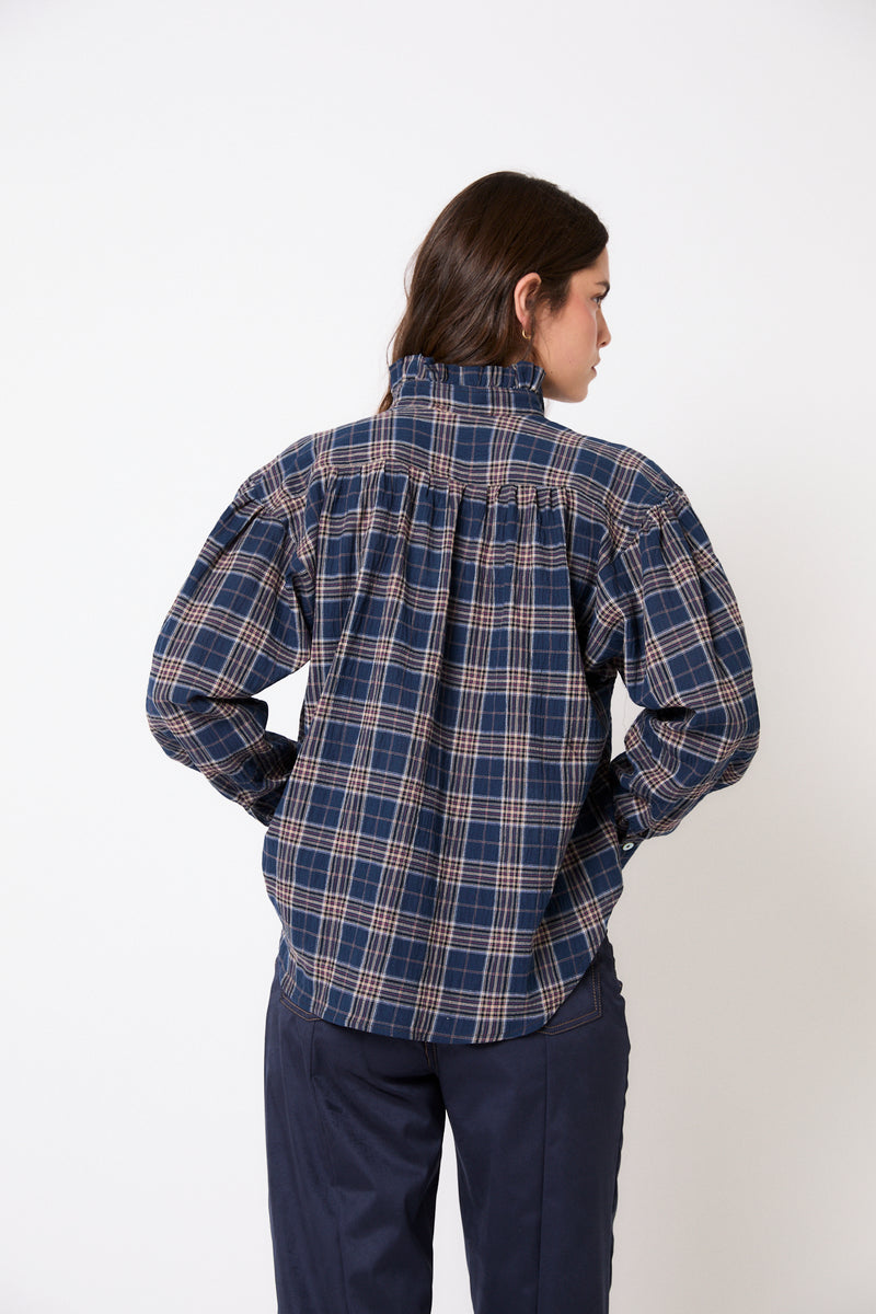 BLUSA MARIBEL CUADRO AZUL