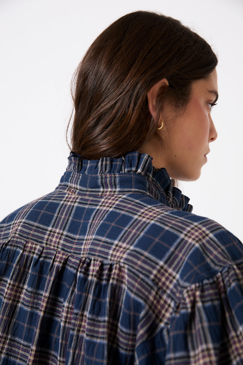 BLUSA MARIBEL CUADRO AZUL