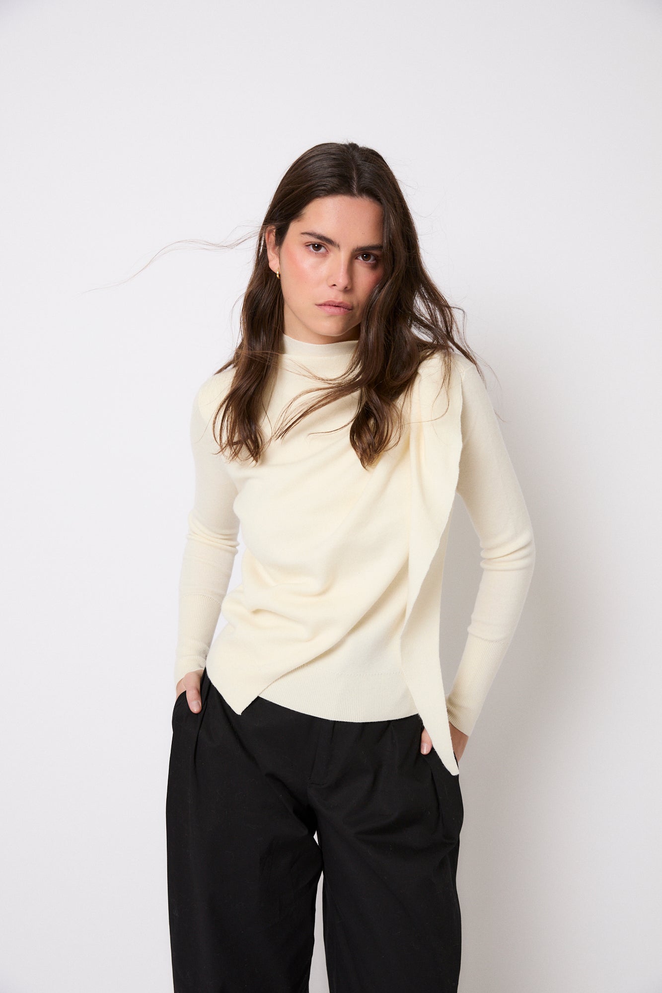 PULL PAÑUELO MAILLE ECRU