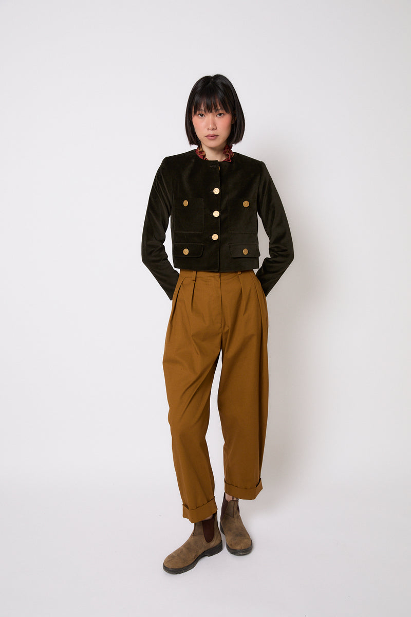 CHAQUETA AINA VELVET KAKI