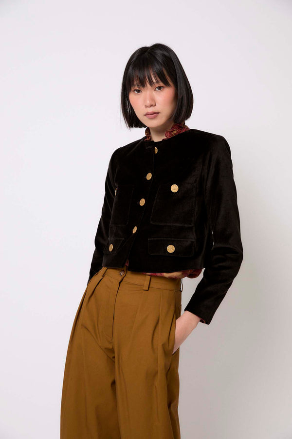 CHAQUETA AINA VELVET NEGRO